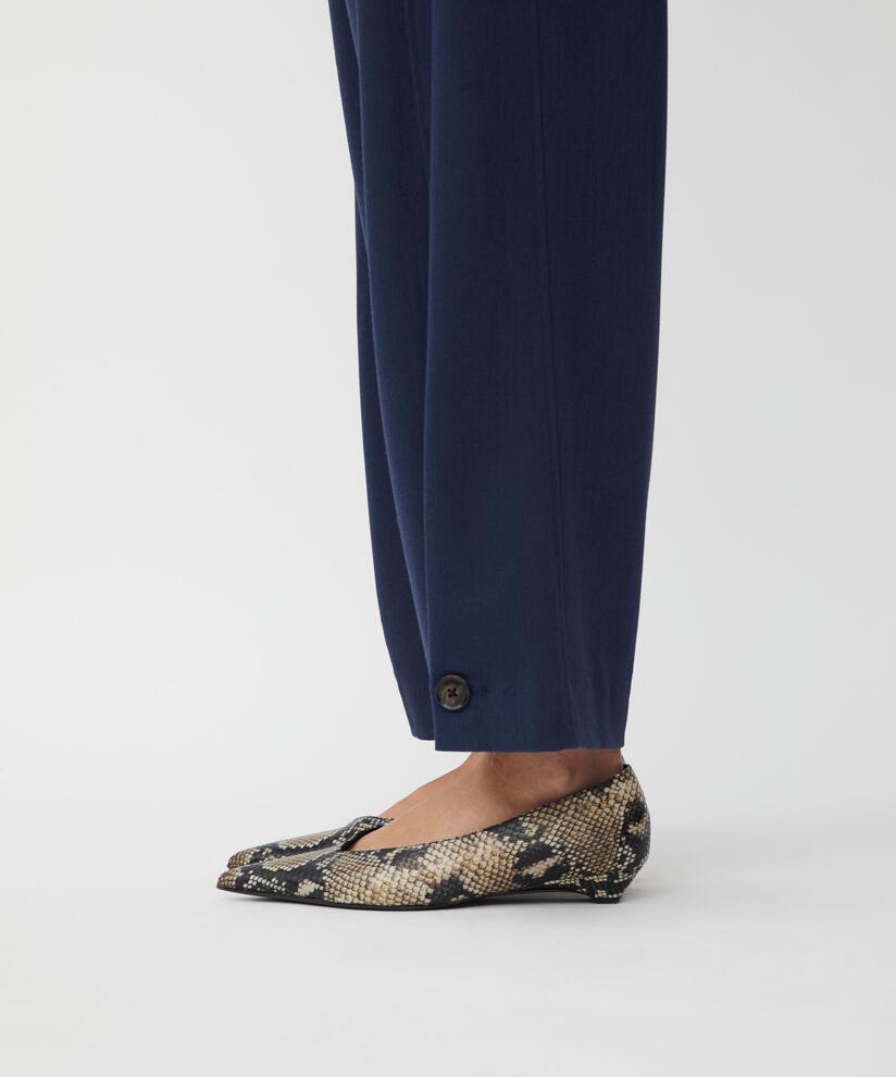 Gewebte Hose Mit Stretch Und Knopfdetail Am Bein, Navy Blazer