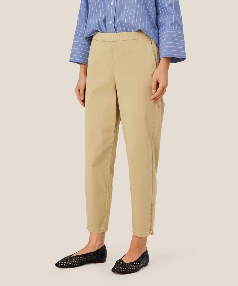Knöchellange Hose Aus Baumwollstretch, Safari