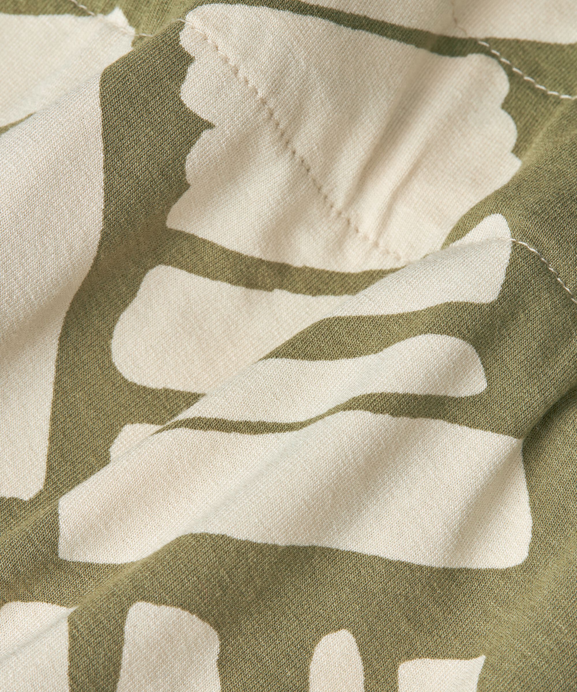 Bedrucktes Jerseykleid mit Bindeband in der Taille, Dusky Green