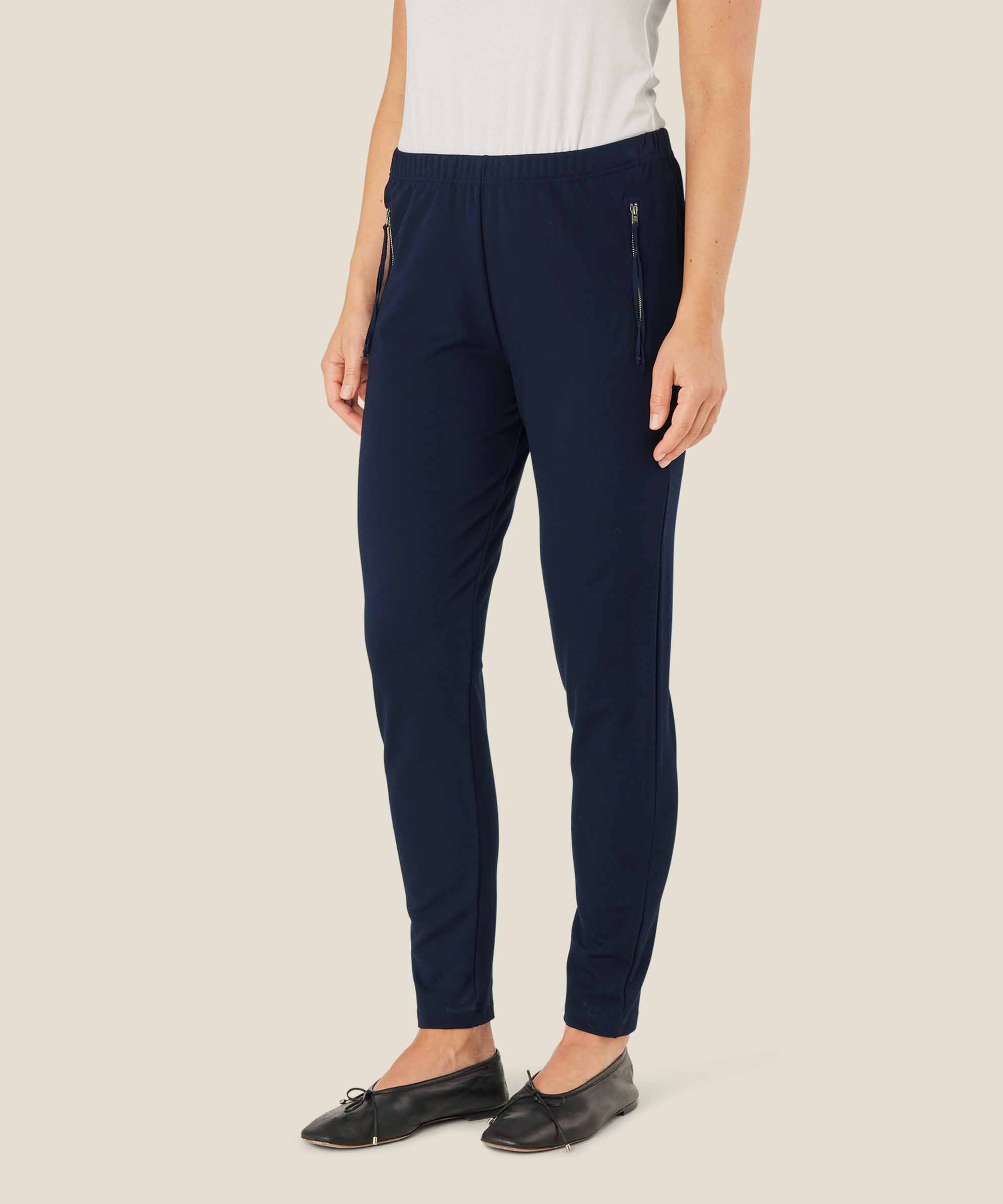 Knöchellange Hose aus Jersey, Navy