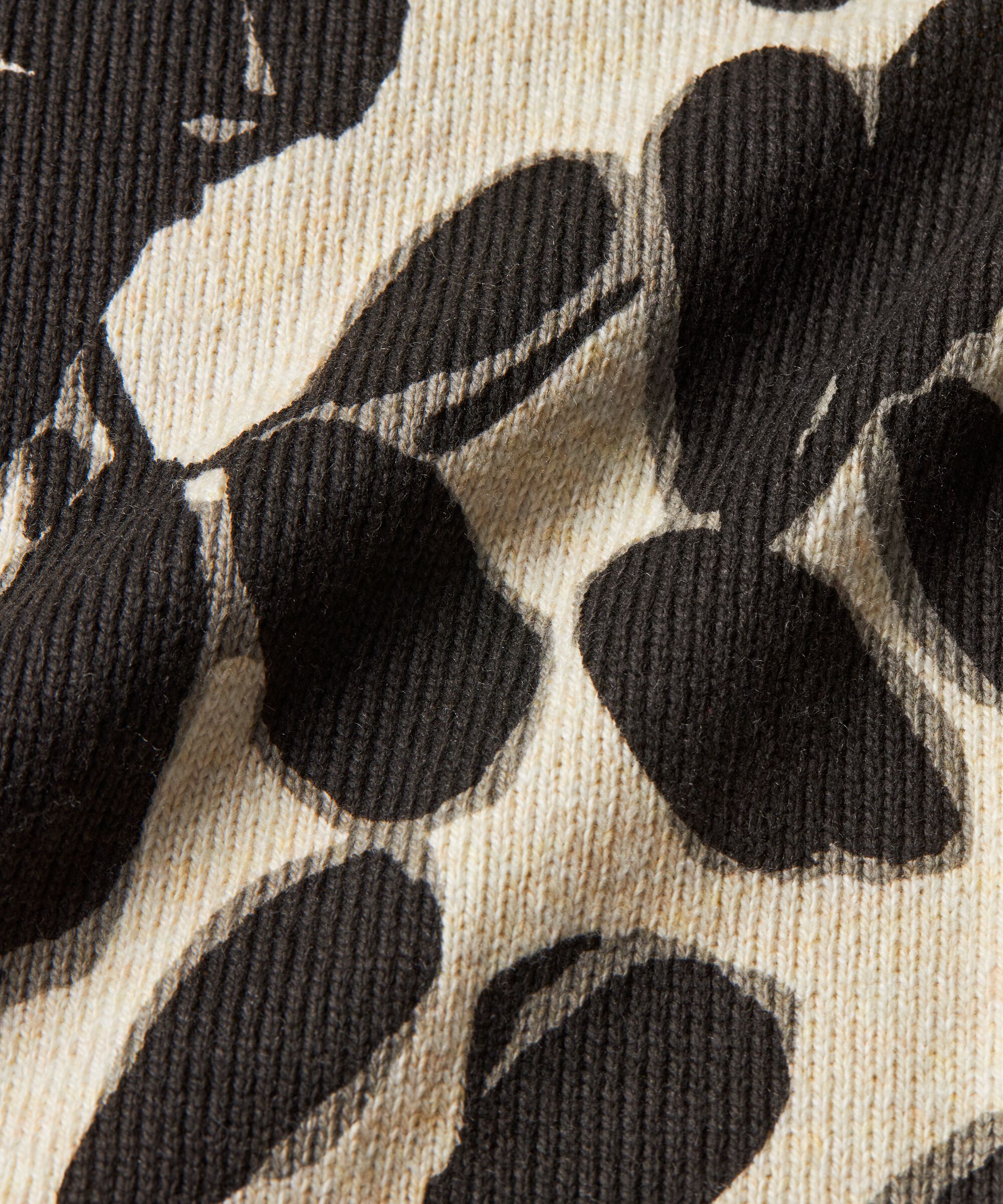 Strickpullover mit Blumendruck, Fog