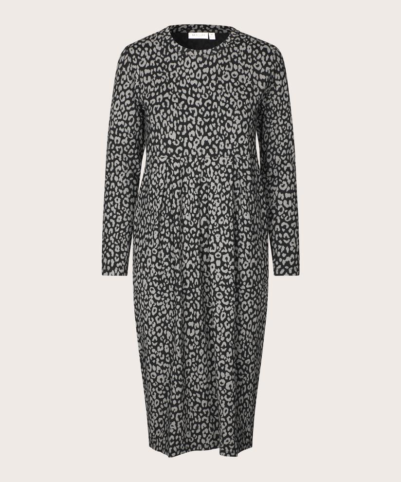 gemustertes Tulpenkleid mit langen Ärmeln, Steel Grey