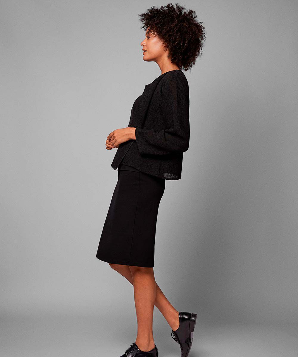 Kurze Jacke Aus Boucl&eacute;, Black