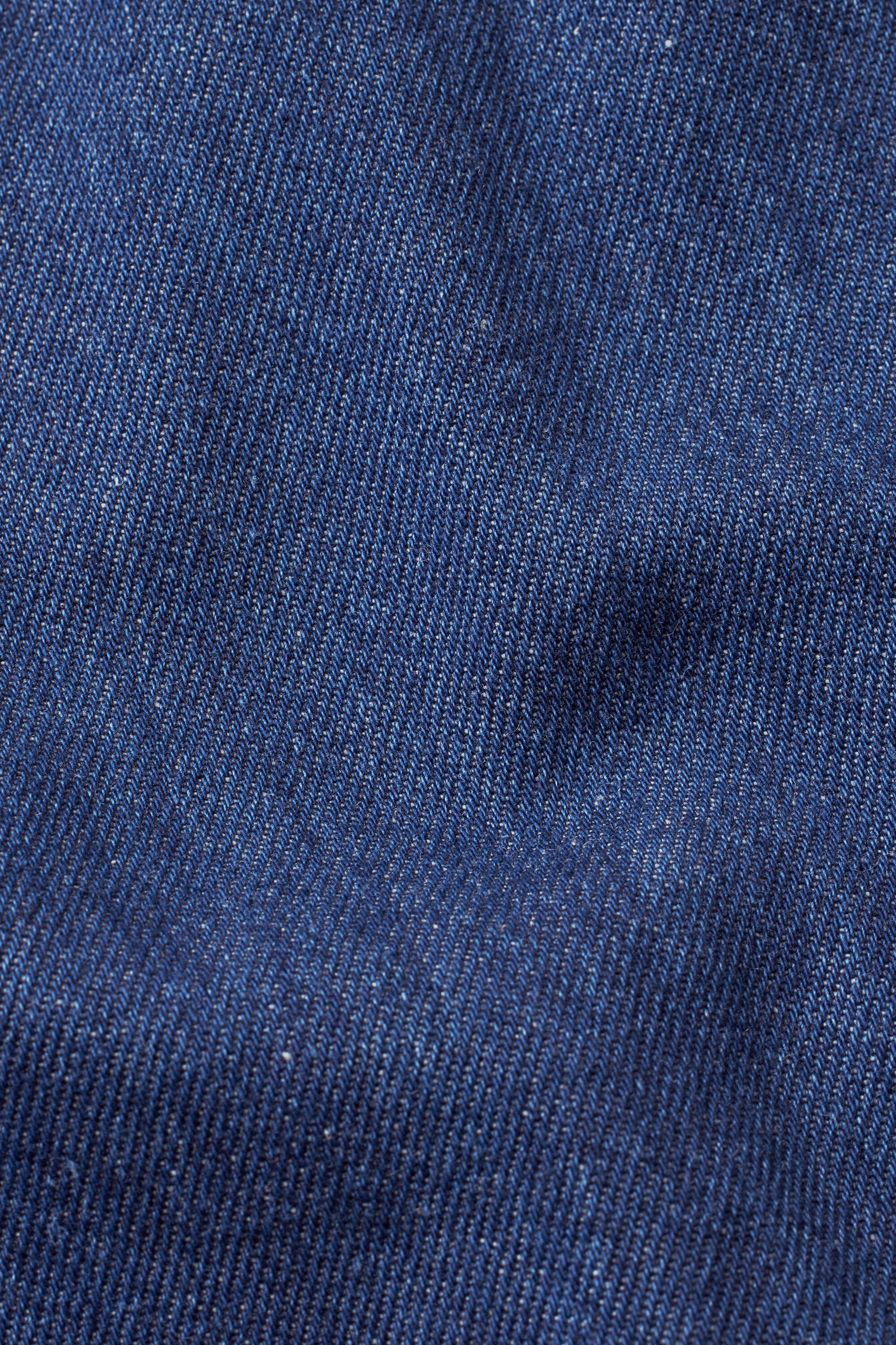 Jeansjacke mit Samtkragen und Fronttaschen, Dark Denim
