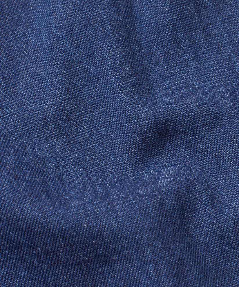 Jeansjacke mit Samtkragen und Fronttaschen, Dark Denim