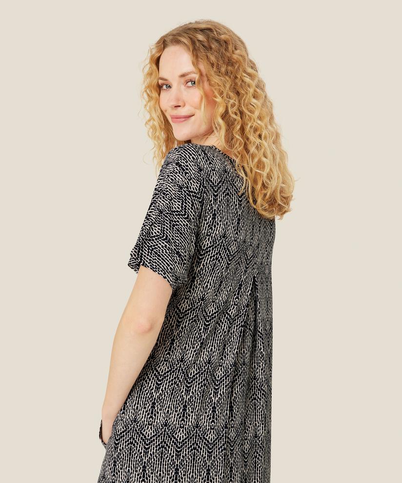 Bedruckte Jersey-Tunika mit kurzen Ärmeln, Black