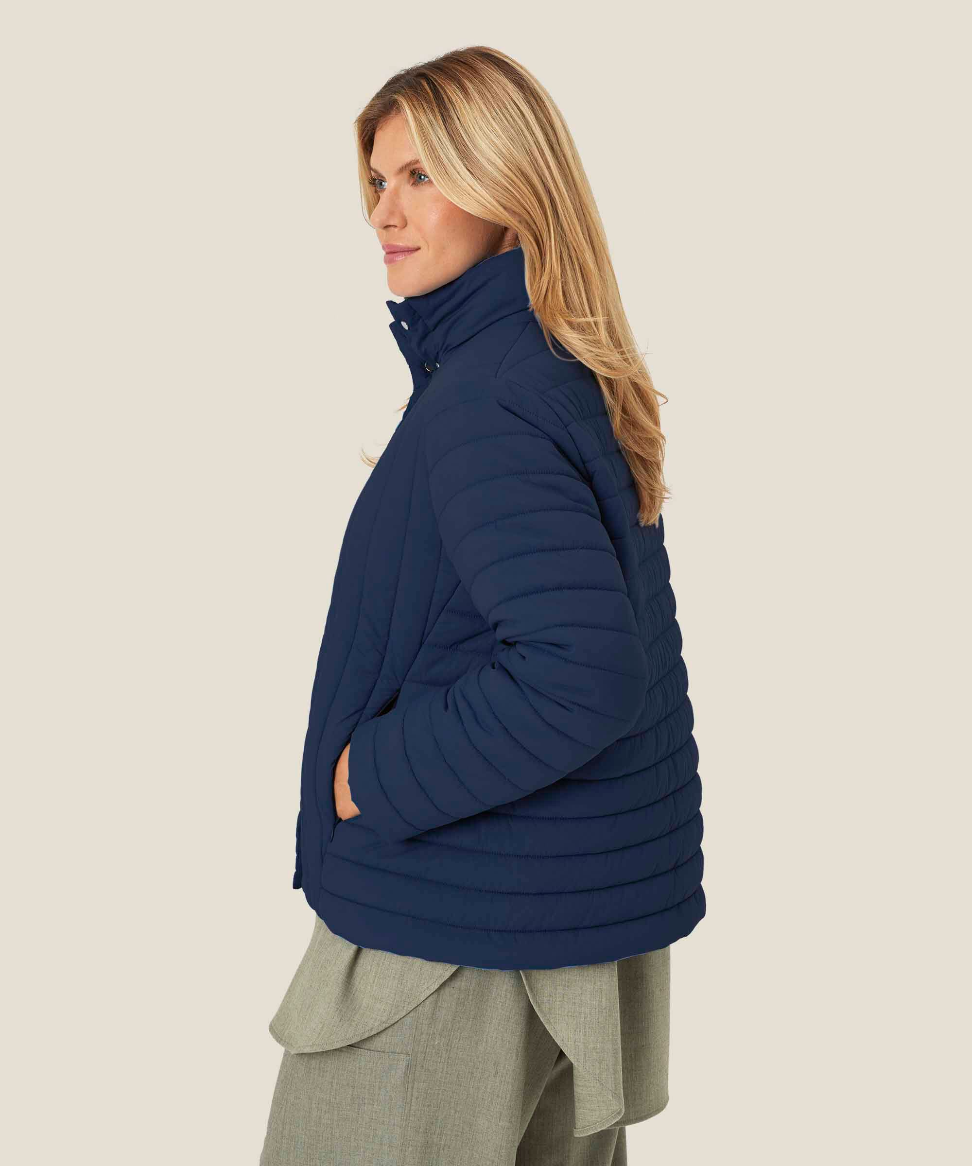 Jacke mit Stehkragen und Eingrifftaschen, Navy Blazer