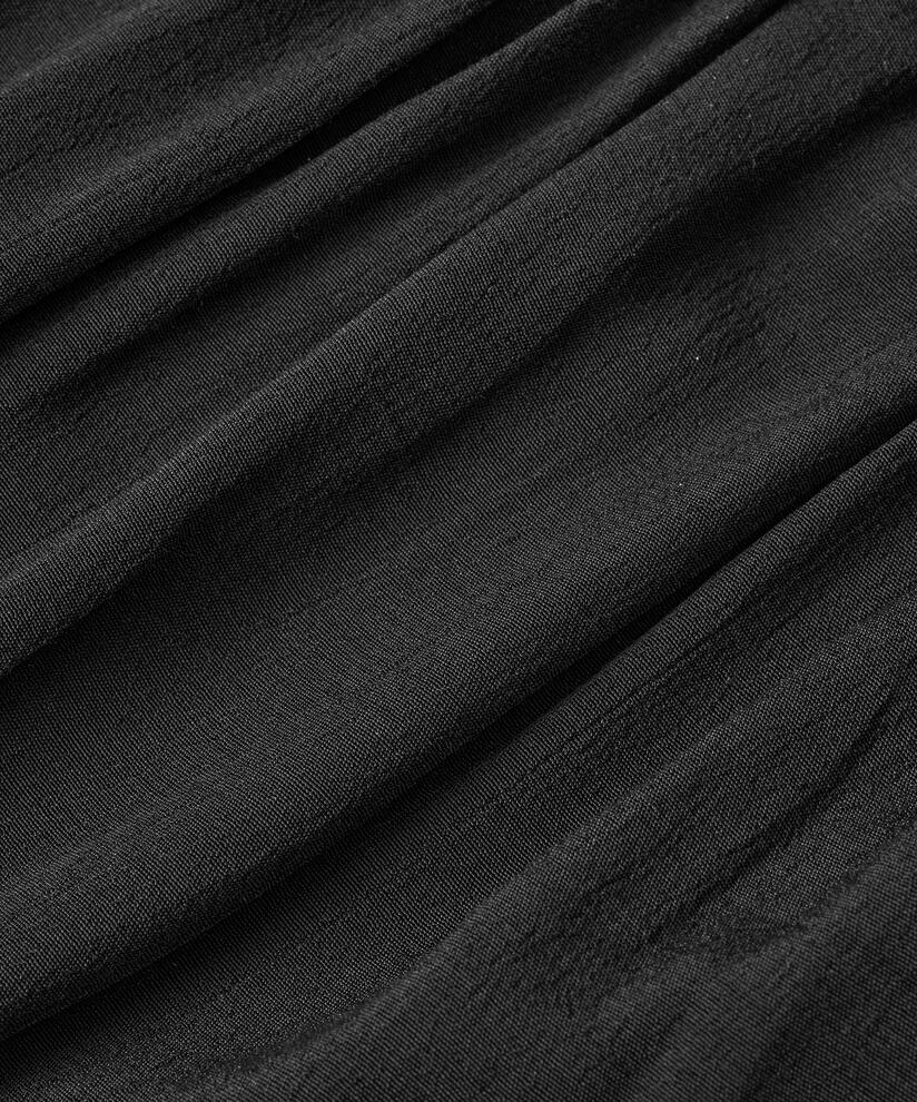 Viskosekleid mit Bändern und Rüschendetails, Black