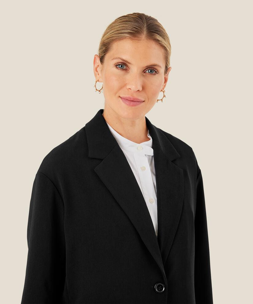 Klassischer Blazer mit einem Knopf, Black