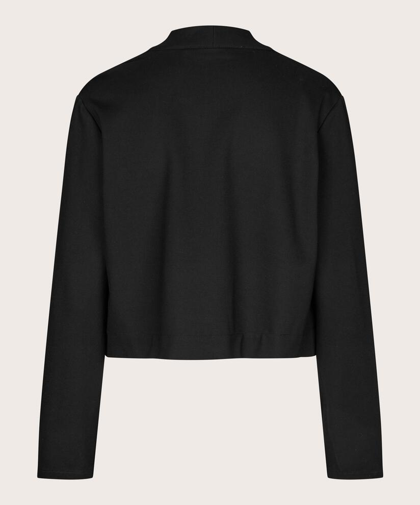 Kurze Jerseyjacke mit Knopfdetail am Ärmel, Black