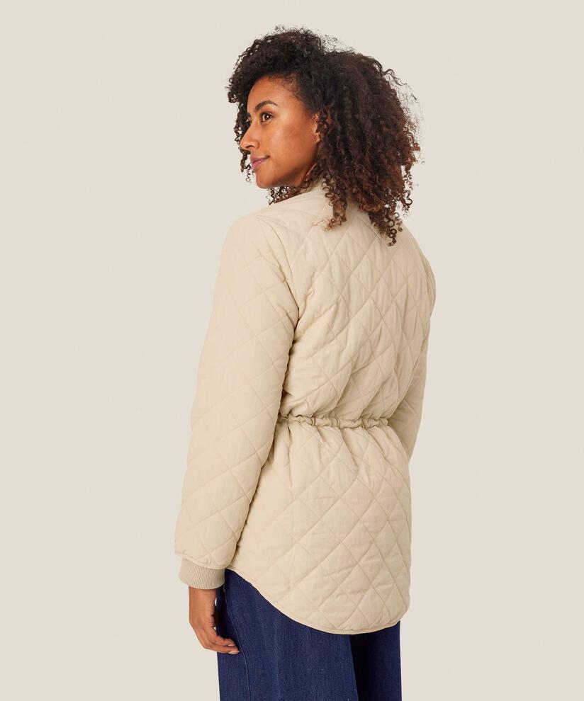 Steppjacke mit Rippdetails und Eingrifftaschen, Oyster White