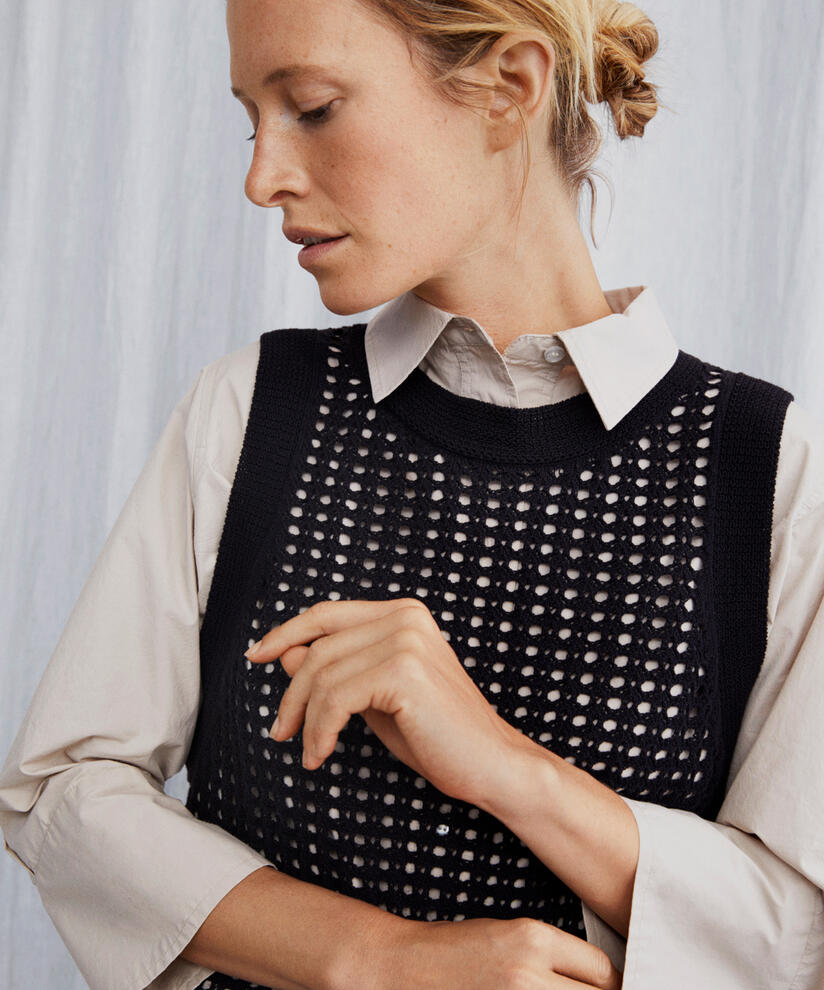 Strickkleid aus weicher Baumwolle, Black