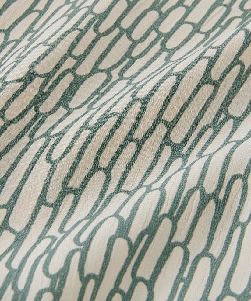 Bedrucktes Hemdkleid Aus Viskose Mit Taschen, Balsam Green