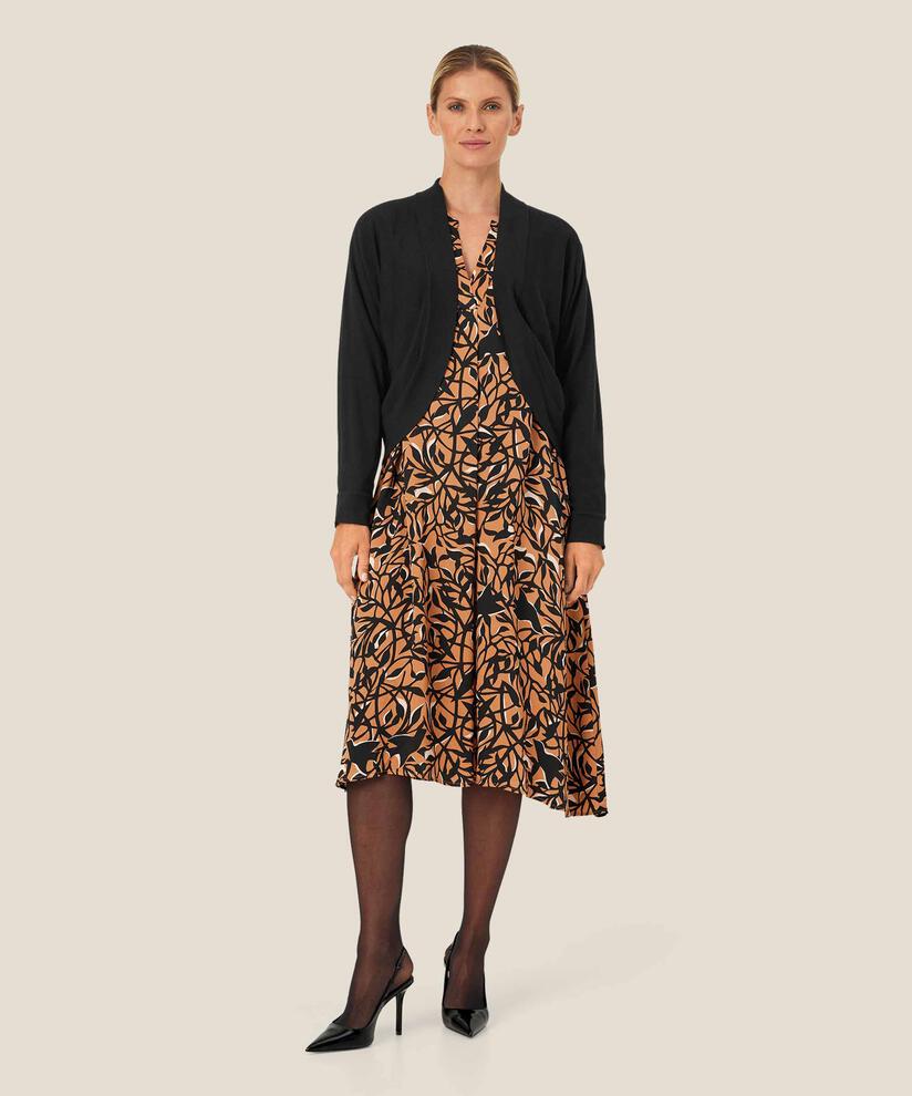 Feinstrick-Cardigan mit abgerundeter Vorderseite, Black