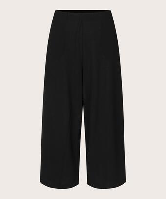 verkürzte Jerseyhose mit elastischem Bund, Black