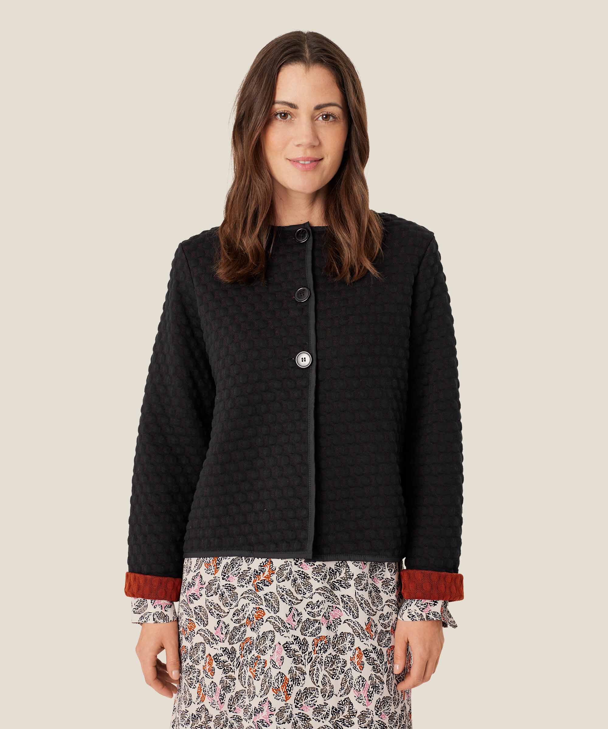 Jacke in Jersey-Qualität mit Bubble-Effekt, Black