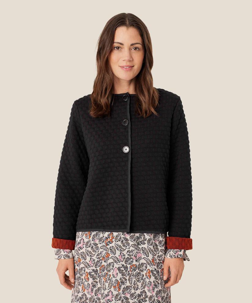 Jacke in Jersey-Qualität mit Bubble-Effekt, Black