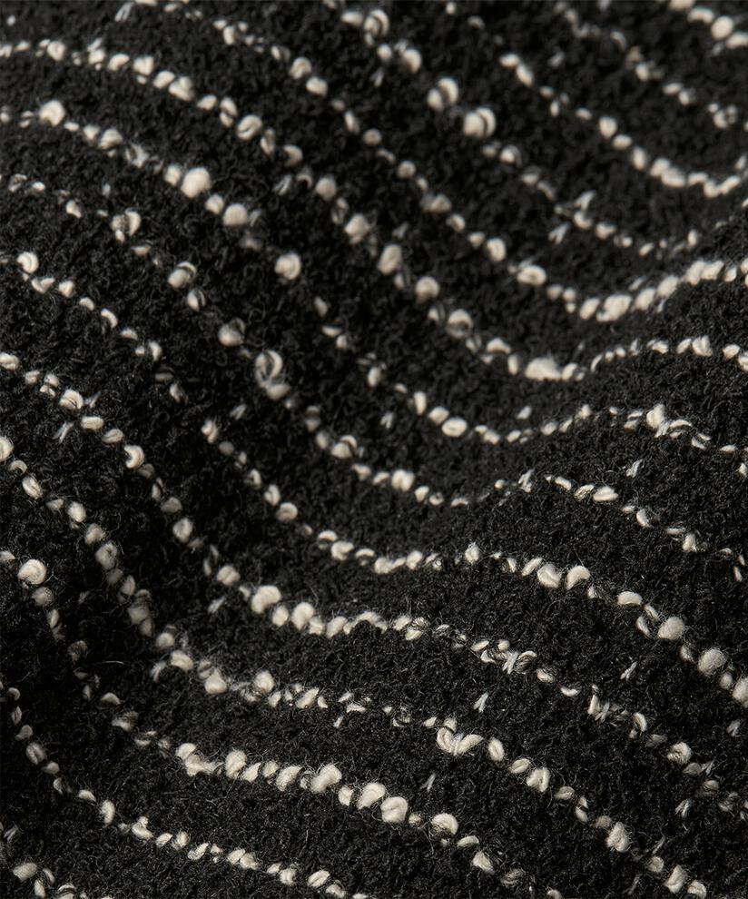 Shirt mit 3/4-Ärmeln aus strukturiertem Jersey, Black