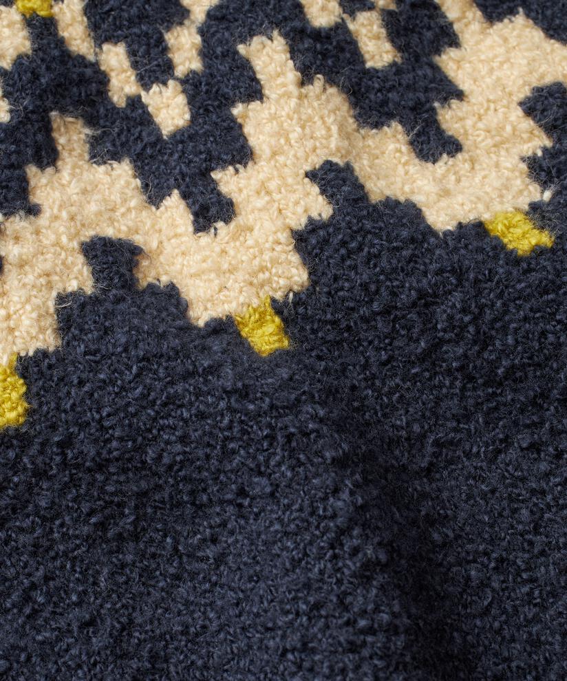 Rollkragenpullover mit gerippten Kanten, Navy Blazer