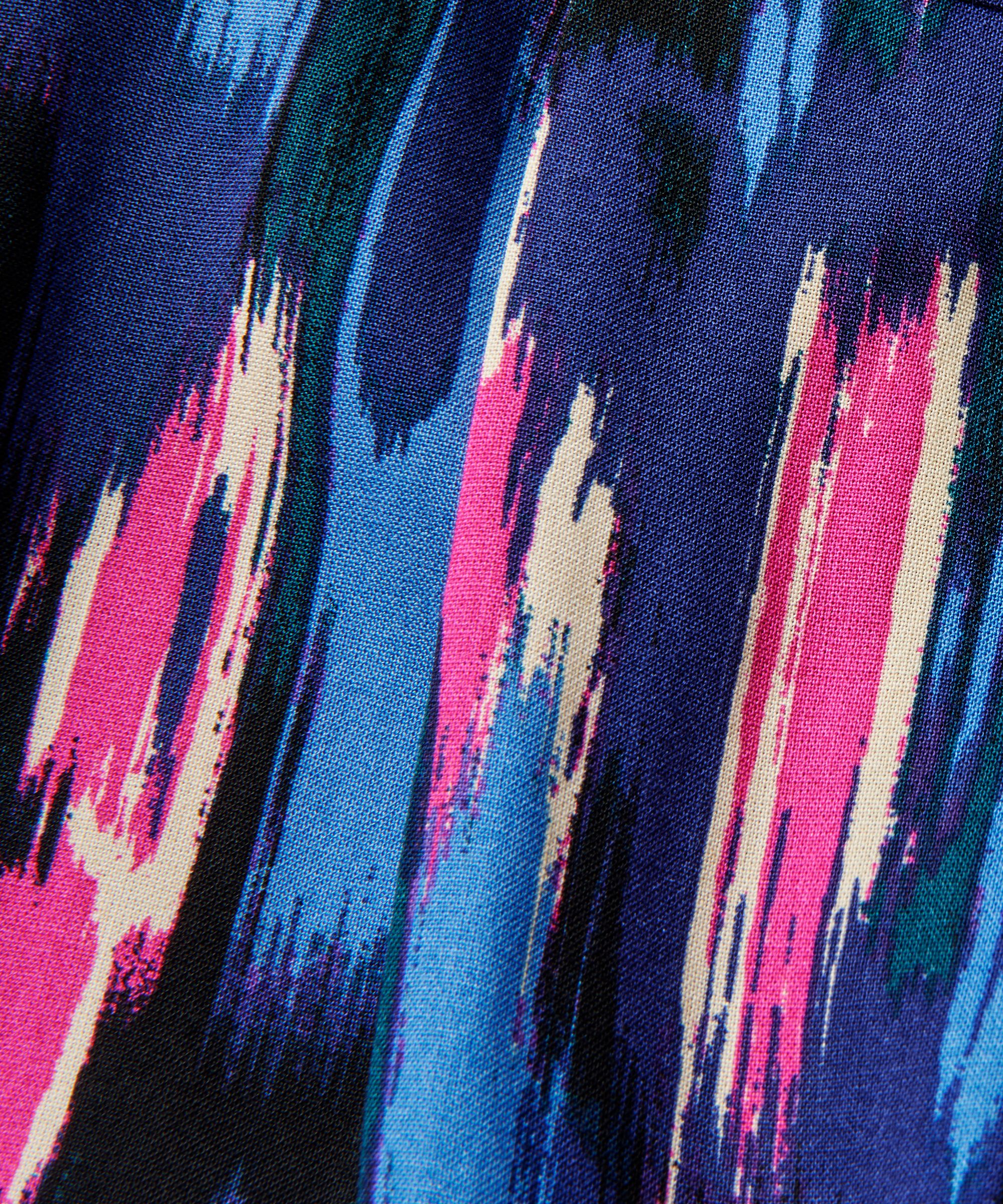 Bedrucktes Viskosekleid mit Rundhalsausschnitt, Federal Blue