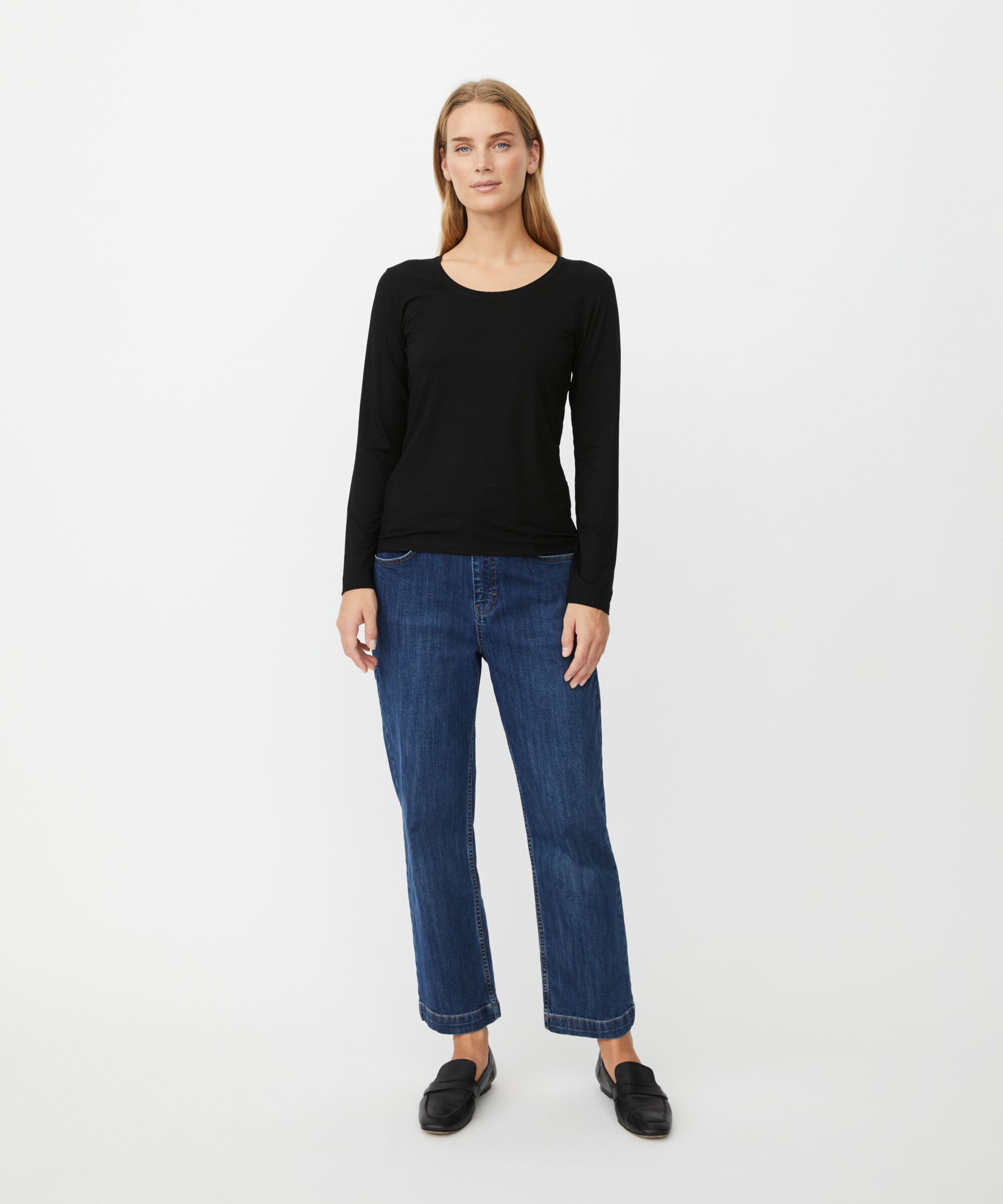 Weiches Jersey-top Mit Langen Ärmeln, Black