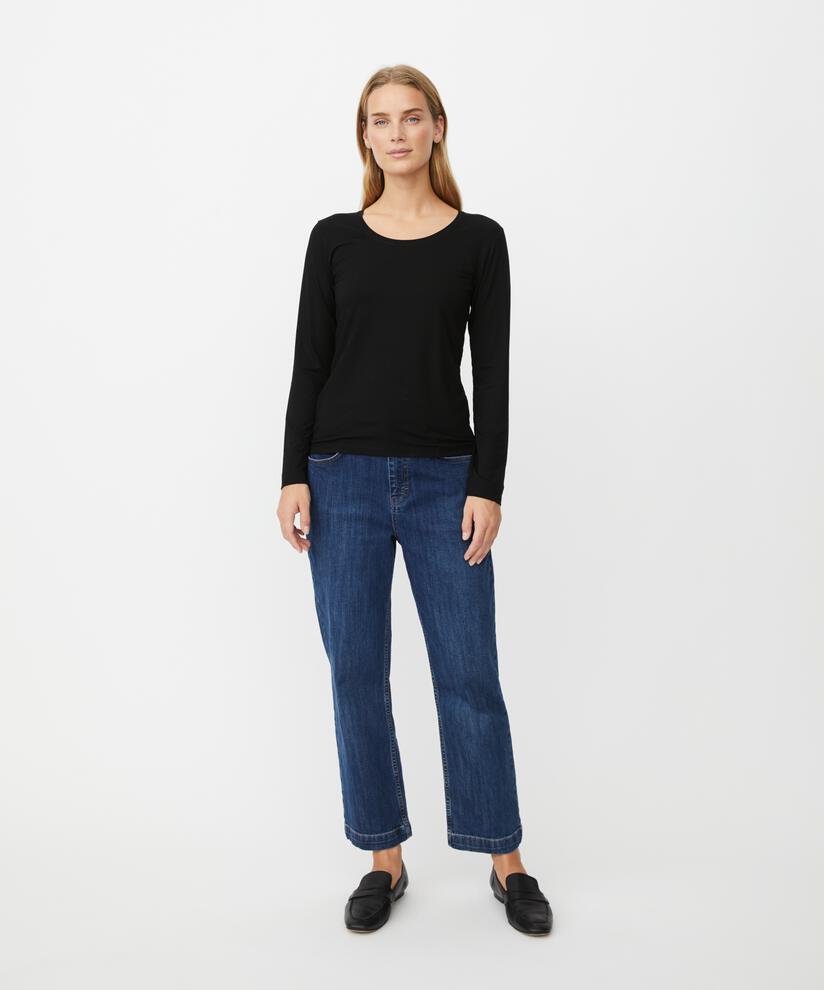 Weiches Jersey-top Mit Langen Ärmeln, Black