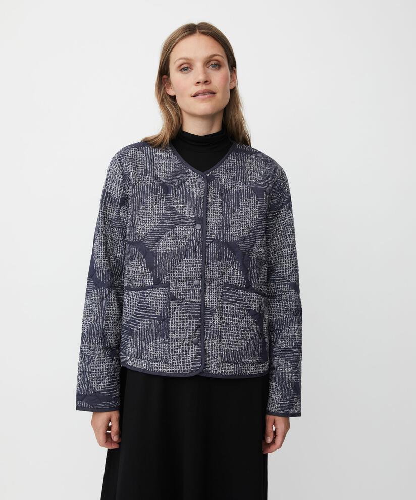 dünne Steppjacke mit Druckknöpfen, Navy Blazer