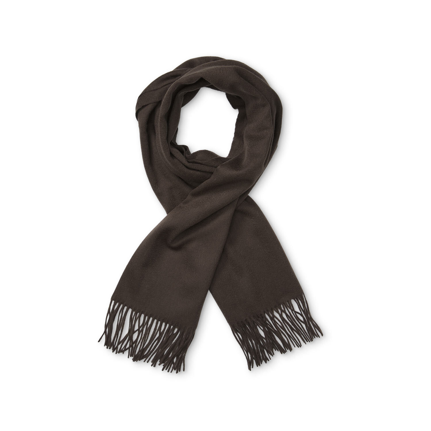 gro&szlig;er Wollschal mit Fransen, Chocolate