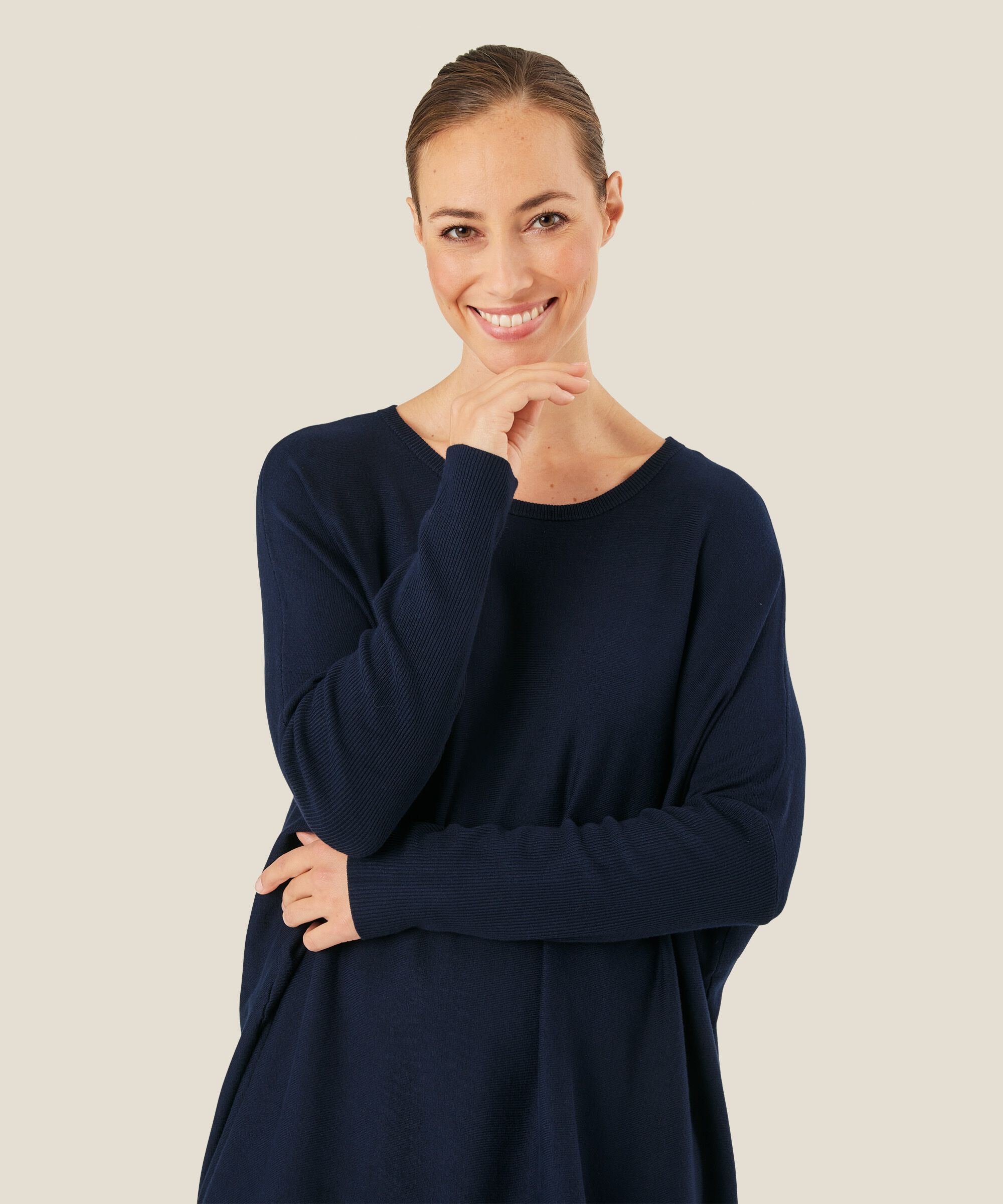 Oversize-pullover Mit Schmalen Ärmeln, Navy