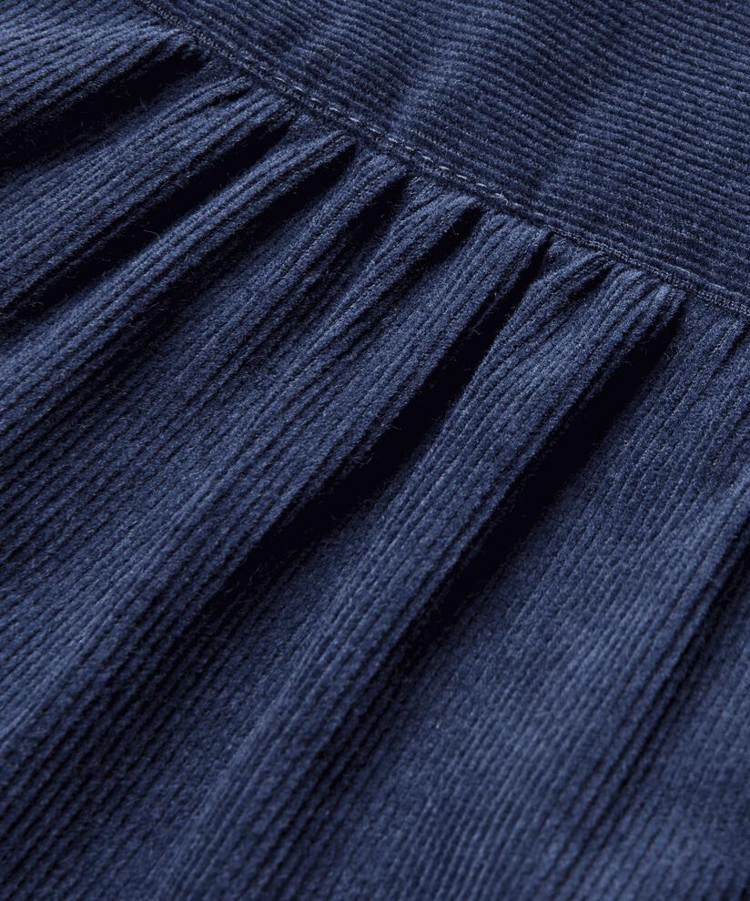 Hemdblusenkleid aus Samt mit hohen Schlitzen, Maritime Blue