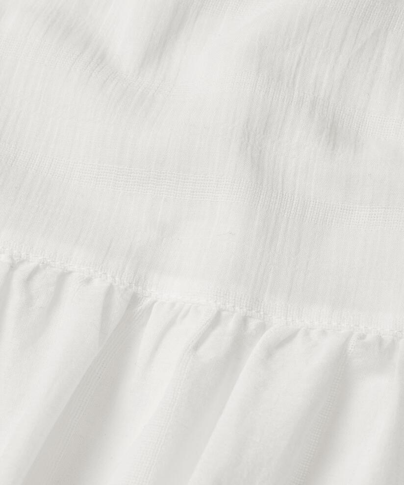 kurzärmliges Kleid aus leichter transparenter Baumwolle, White