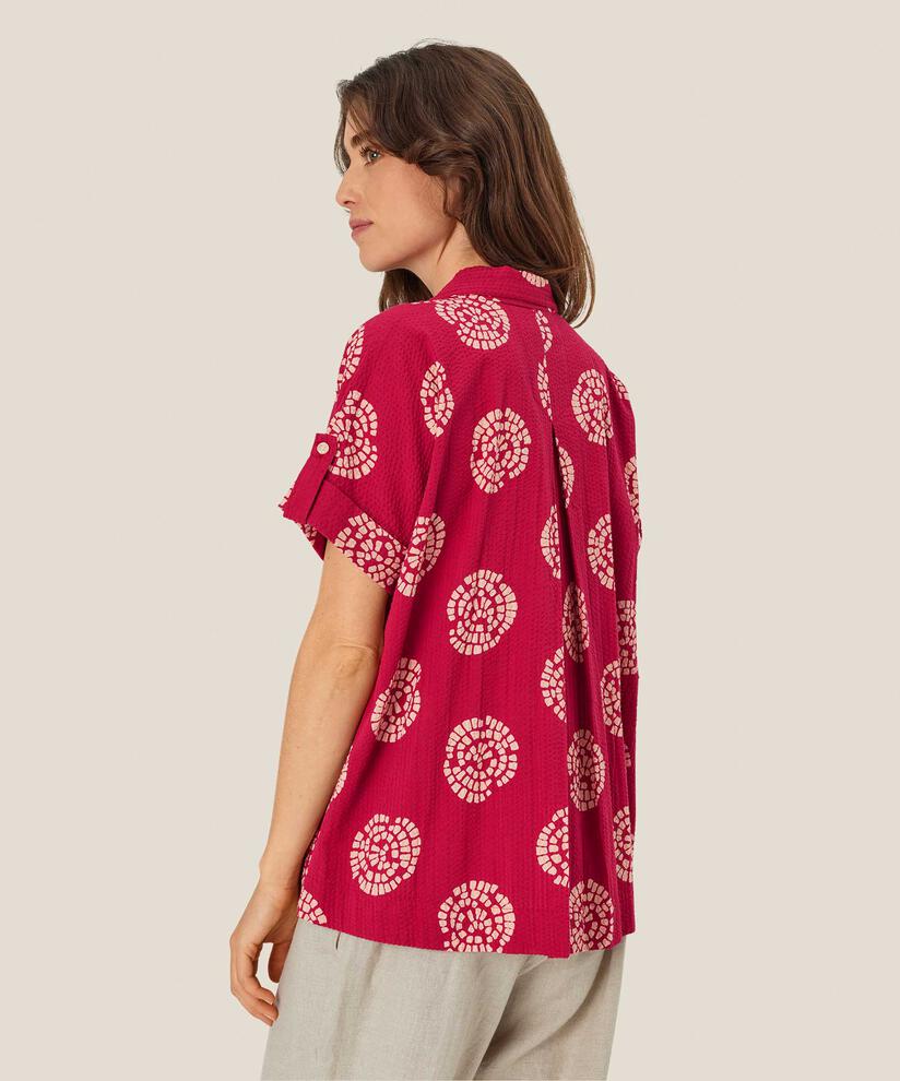 Baumwollhemd mit zweireihigem Knopfverschluss, Persian Red