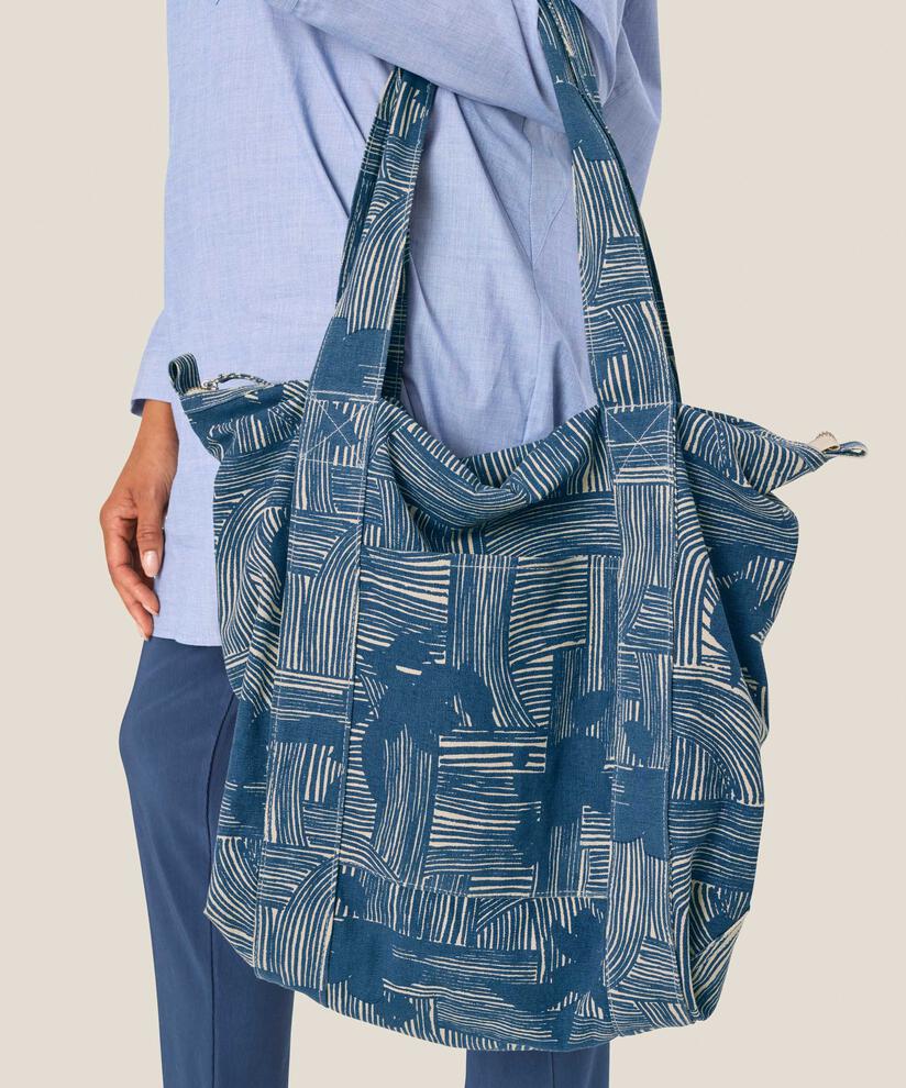 Großer Canvas-Shopper mit Reißverschluss, Sargasso Sea