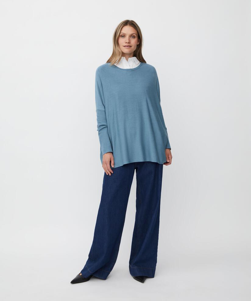 Oversize-pullover Mit Schmalen Ärmeln, Proven Blue
