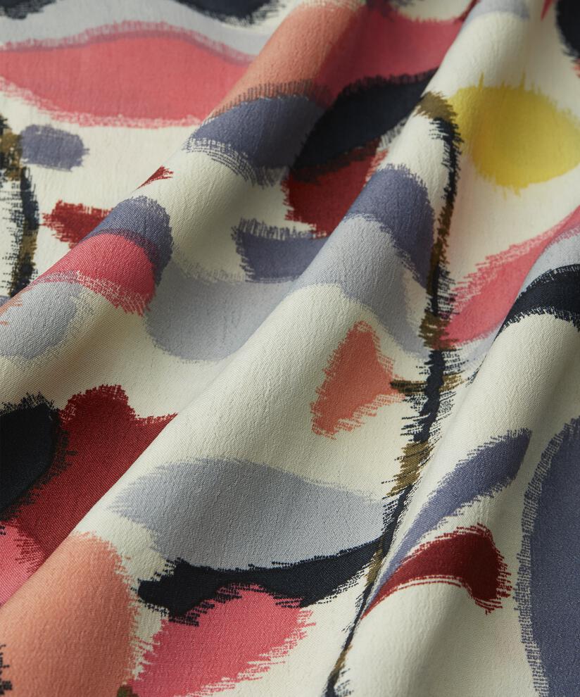 Viskosebluse mit V-Ausschnitt, Calypso Coral
