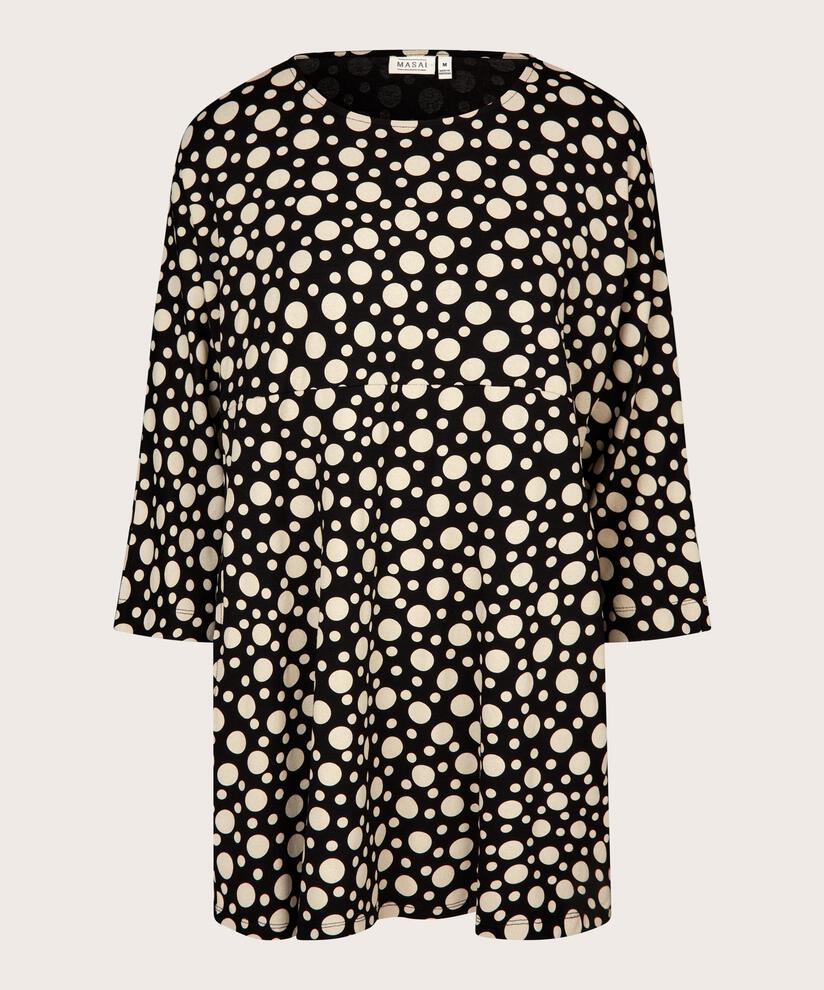 Bedruckte Tunika Mit Langen Ärmeln, Black