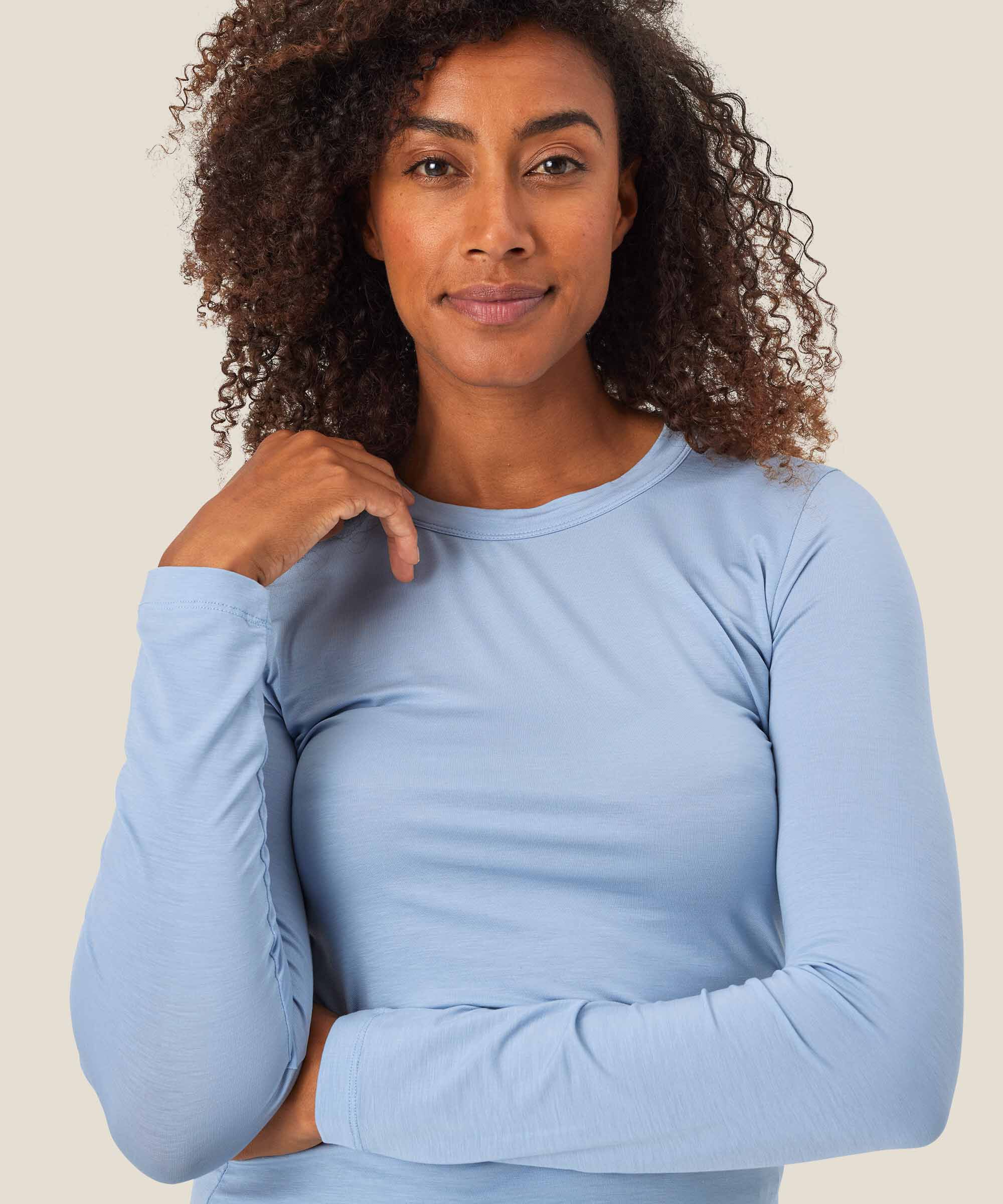 Shirt Mit Rundem Hals, Blue Fog