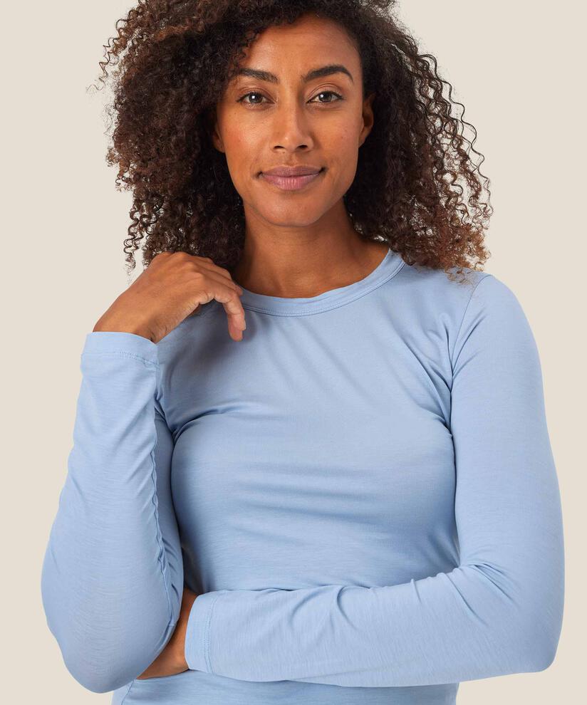 Shirt Mit Rundem Hals, Blue Fog