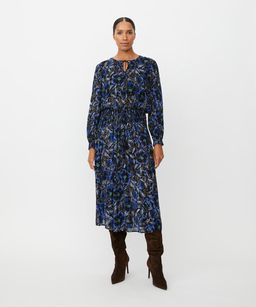 Kleid aus leichter, transparenter Viskose mit gesmokter Taille, Surf the web