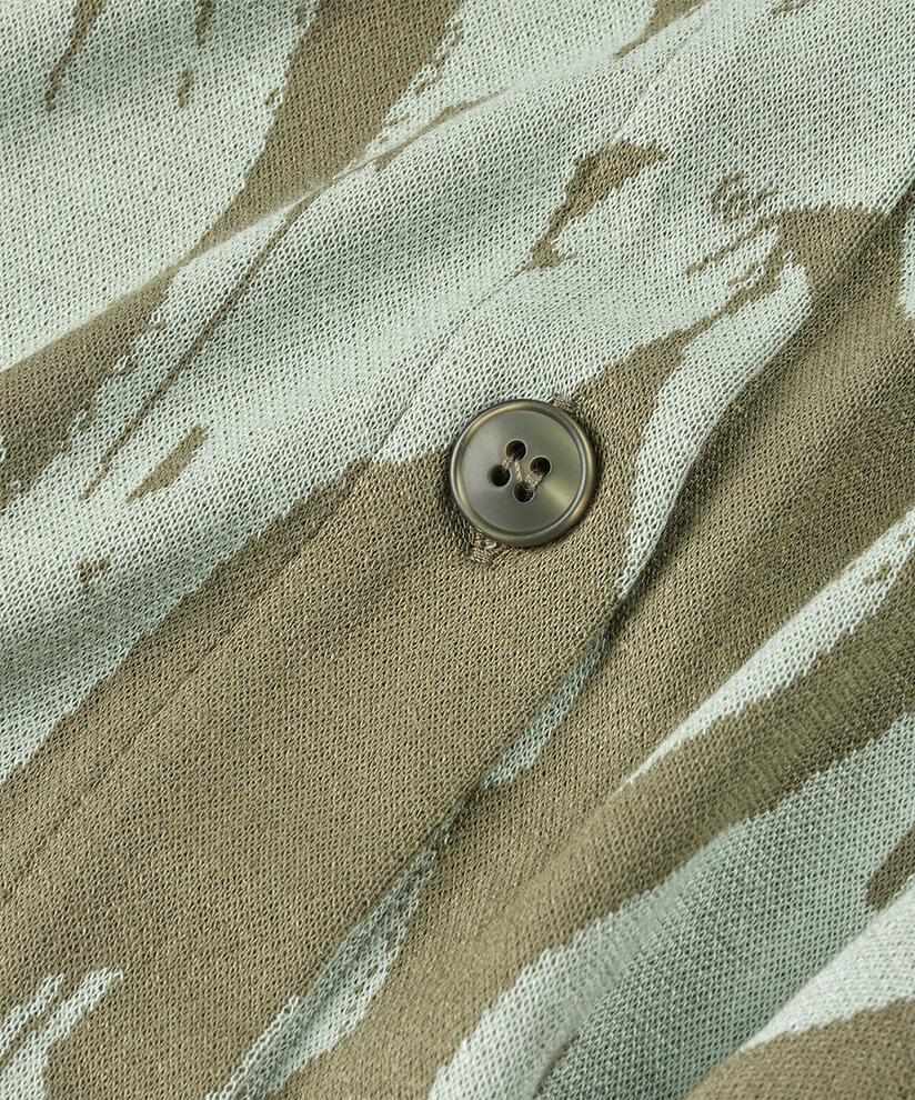 Durchgeknöpftes Hemd aus bedrucktem Jersey, Frosty Green