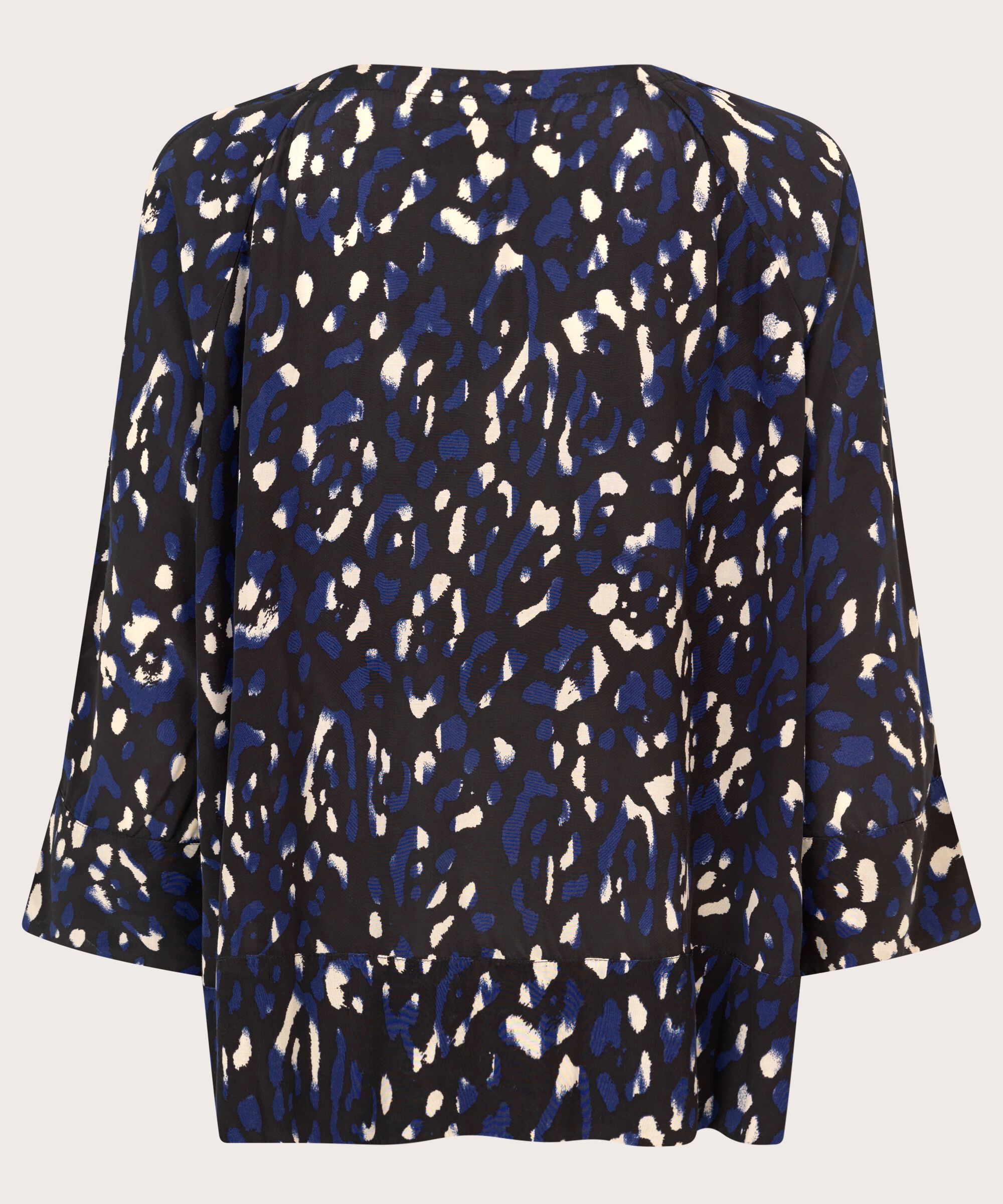 Viskosebluse Mit V-ausschnitt, Medieval blue