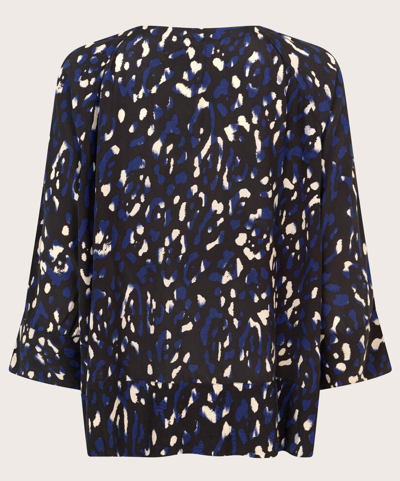 Viskosebluse Mit V-ausschnitt, Medieval blue