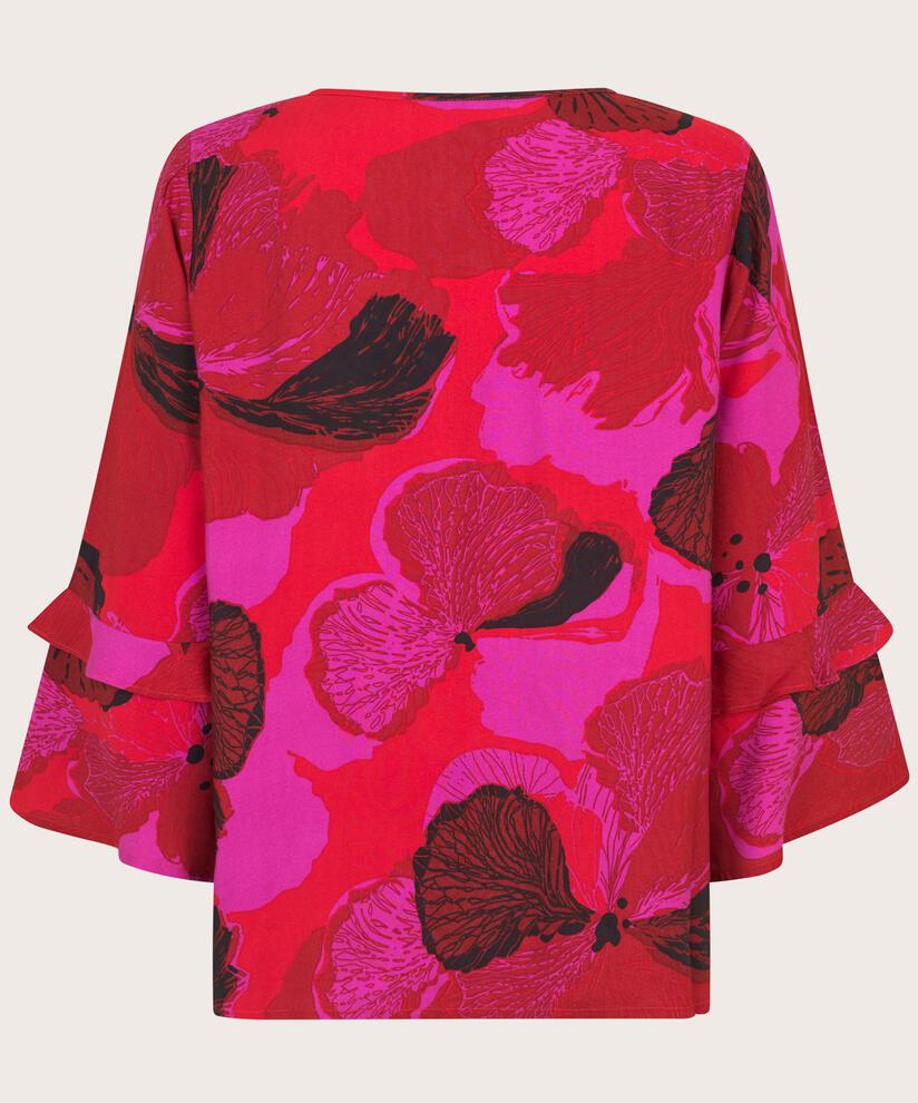 Viskosebluse Mit Knopfdetail, Haute Red