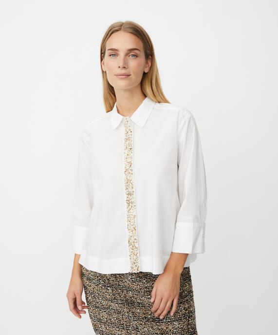 Hemd mit verziertem Knopfverschluss, White