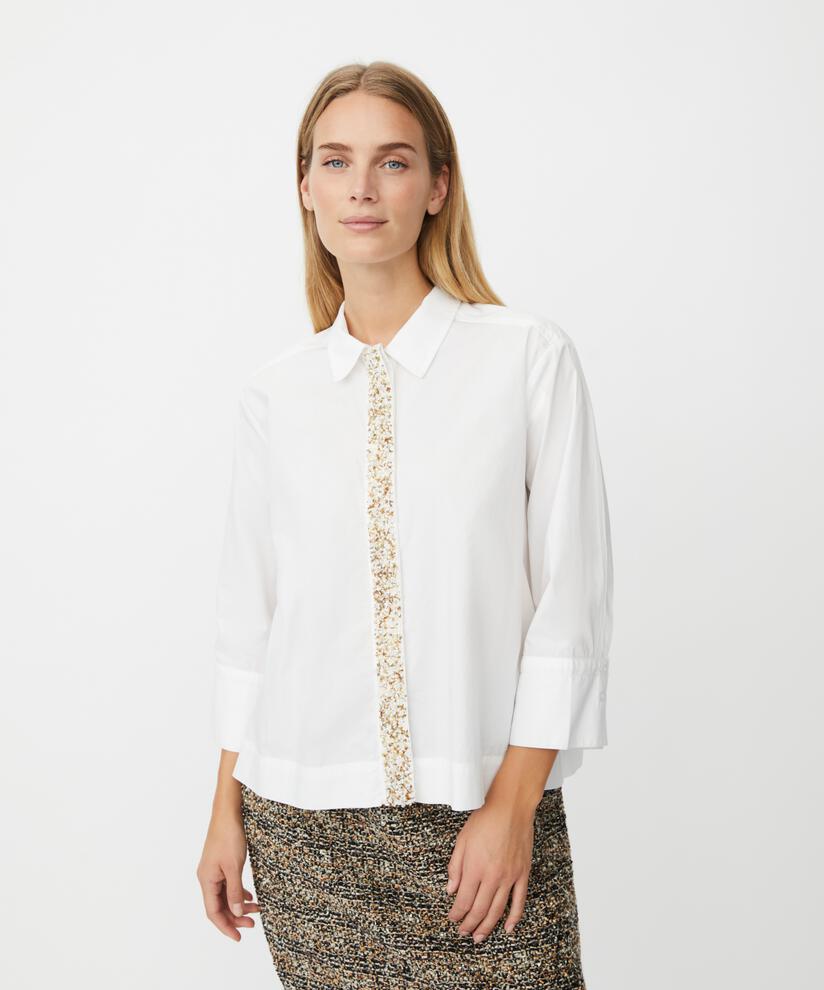 Hemd mit verziertem Knopfverschluss, White