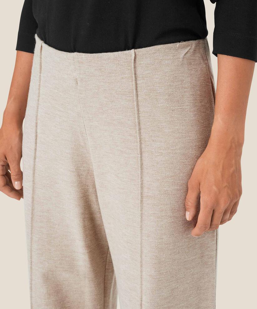 Jerseyhose mit elastischem Bund, Beige melange