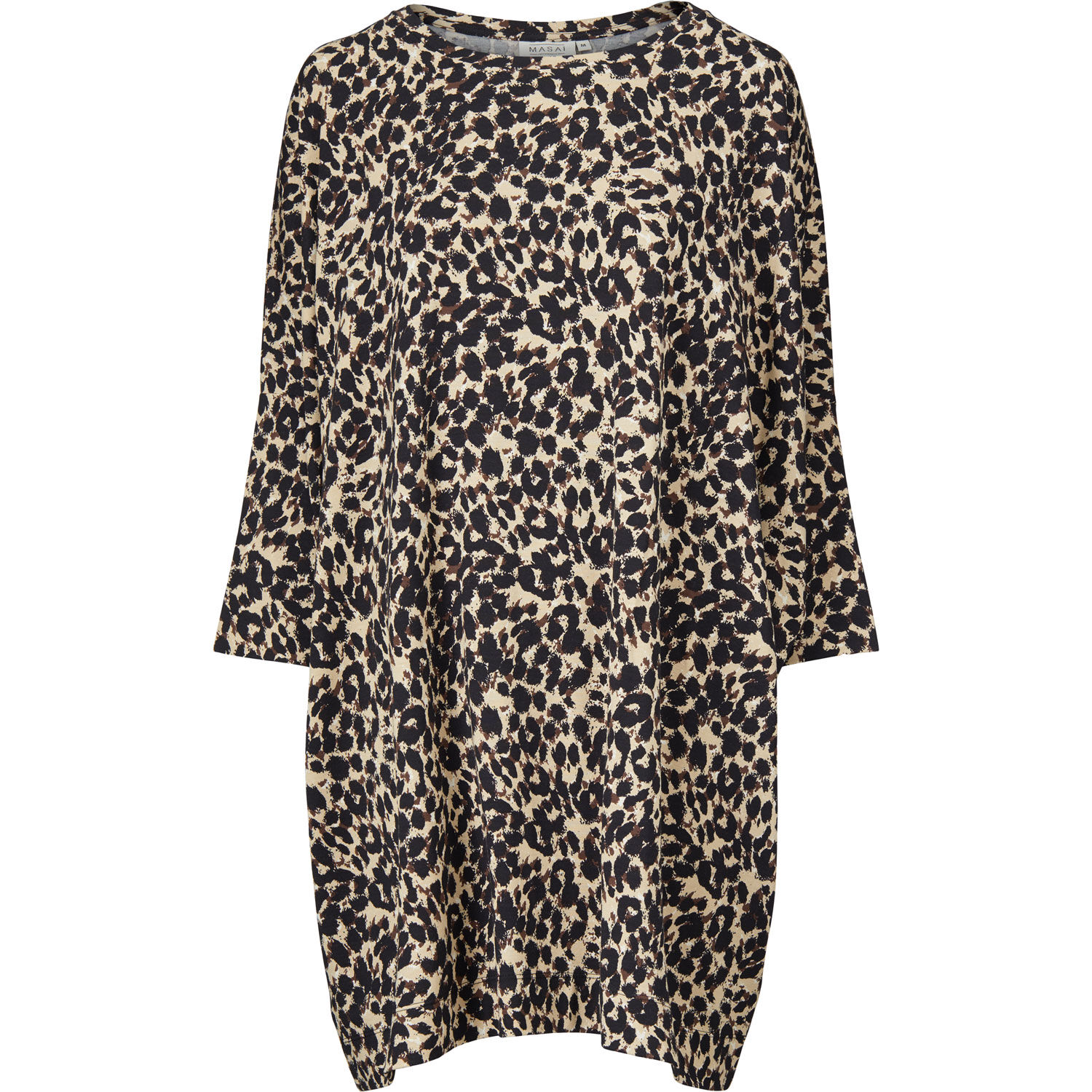 Jersey-Tunika mit Leopardenmuster, Sand