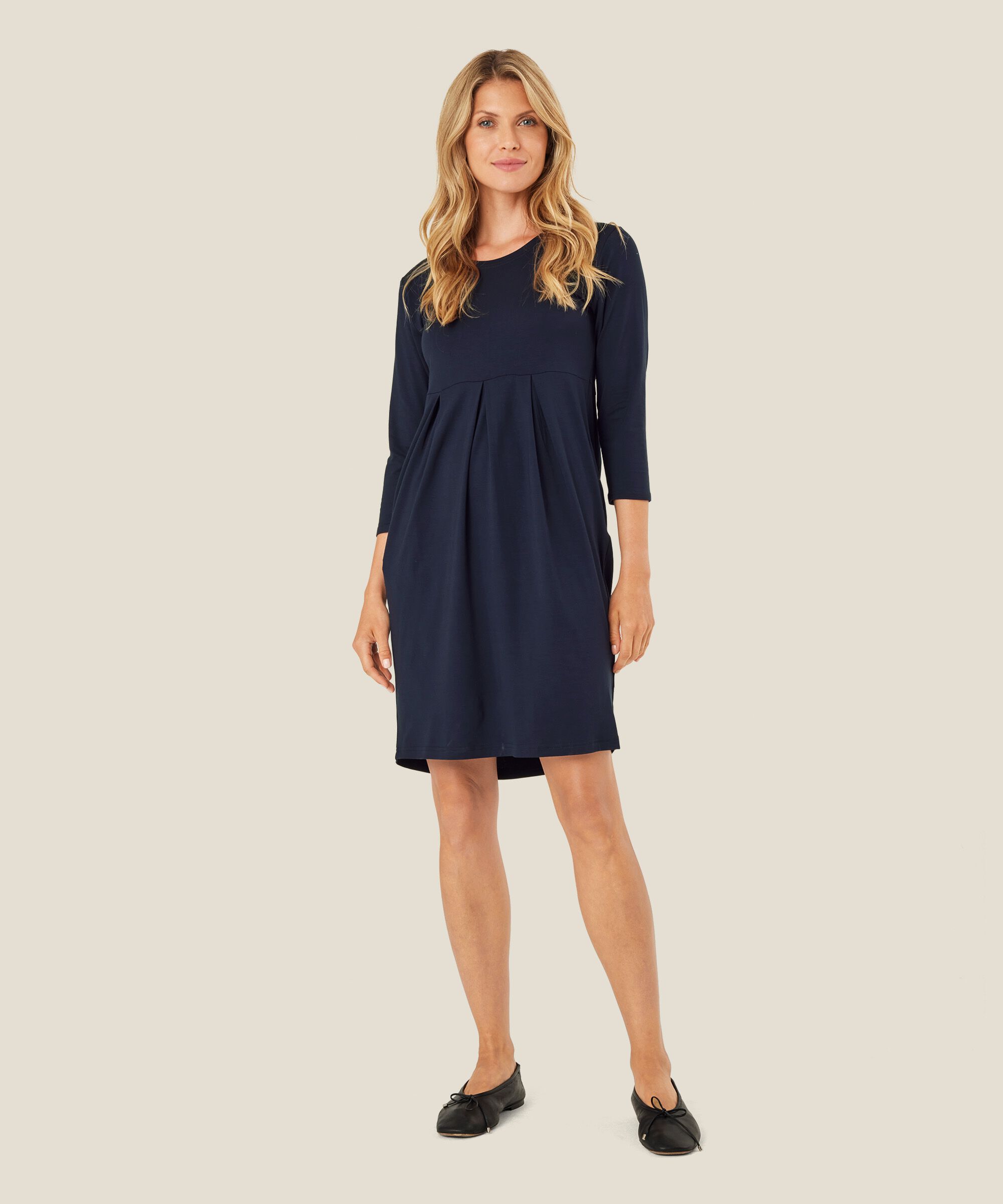 Tulpenkleid aus Jersey, Navy