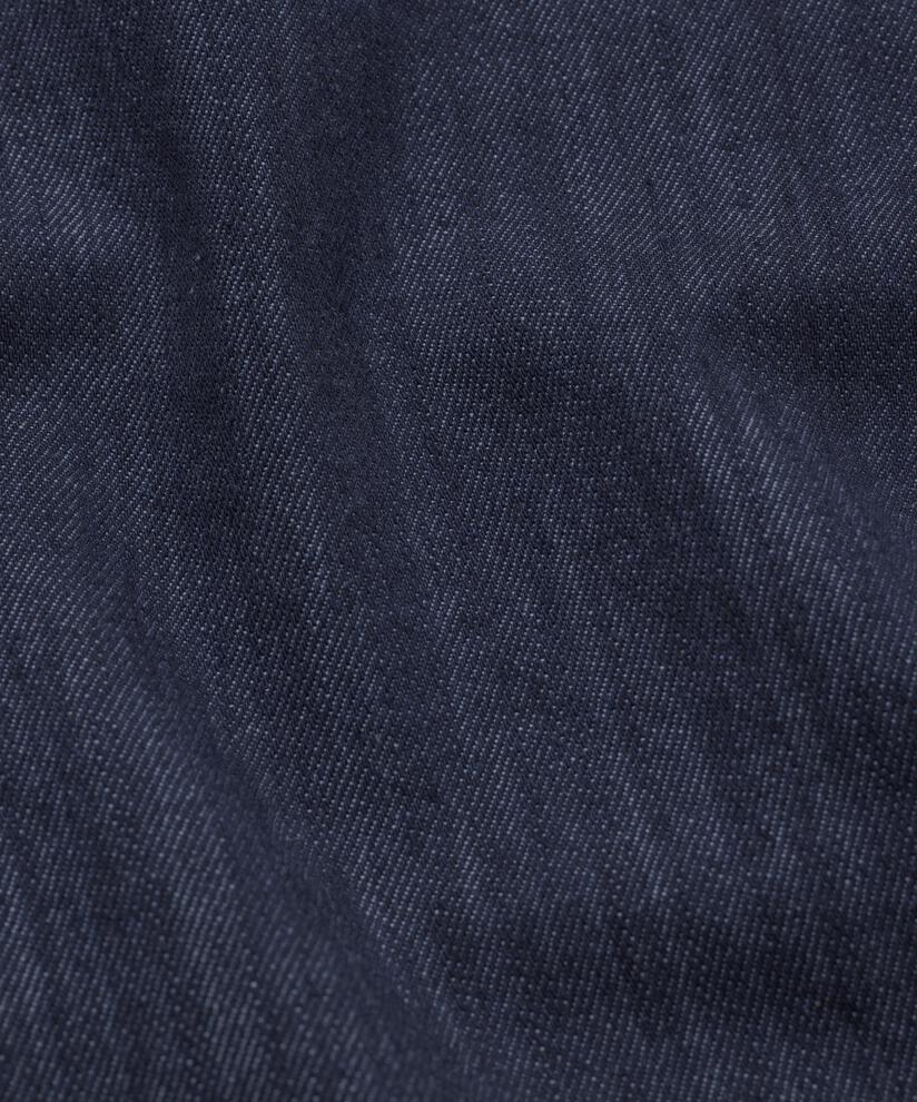 verkürzte Jeanshose mit weitem Bein und elastischer Taille, Dark Denim
