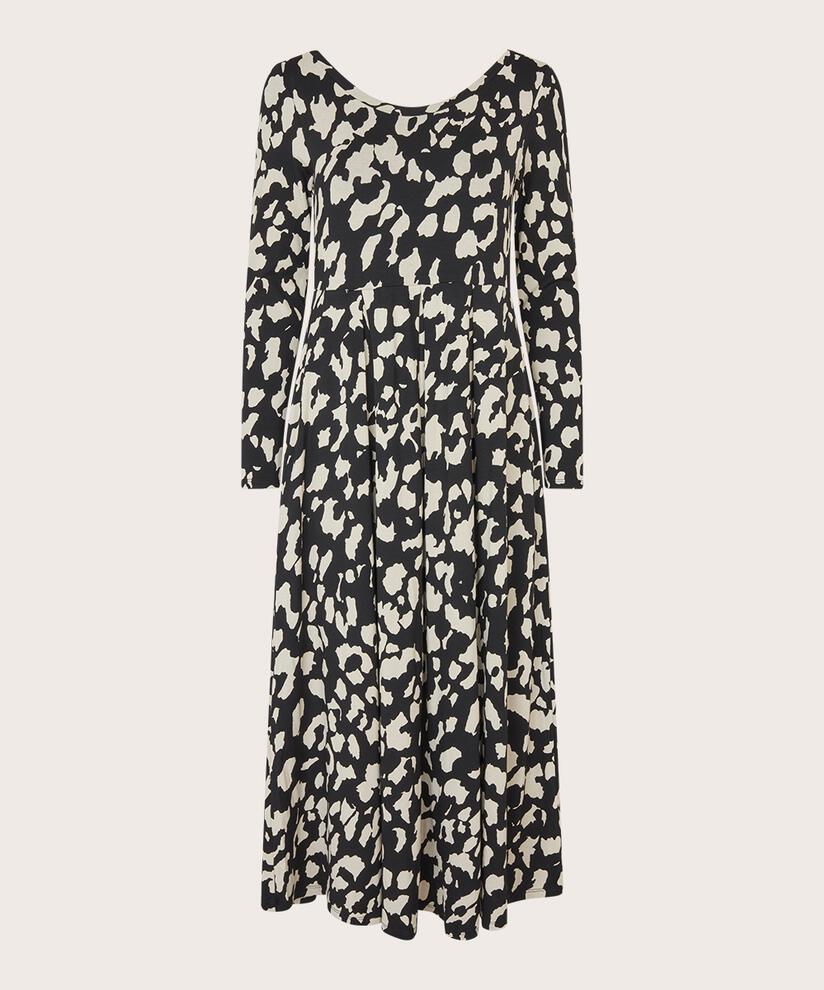 Jerseykleid Mit Langen Ärmeln Und Rundhalsausschnitt, Black